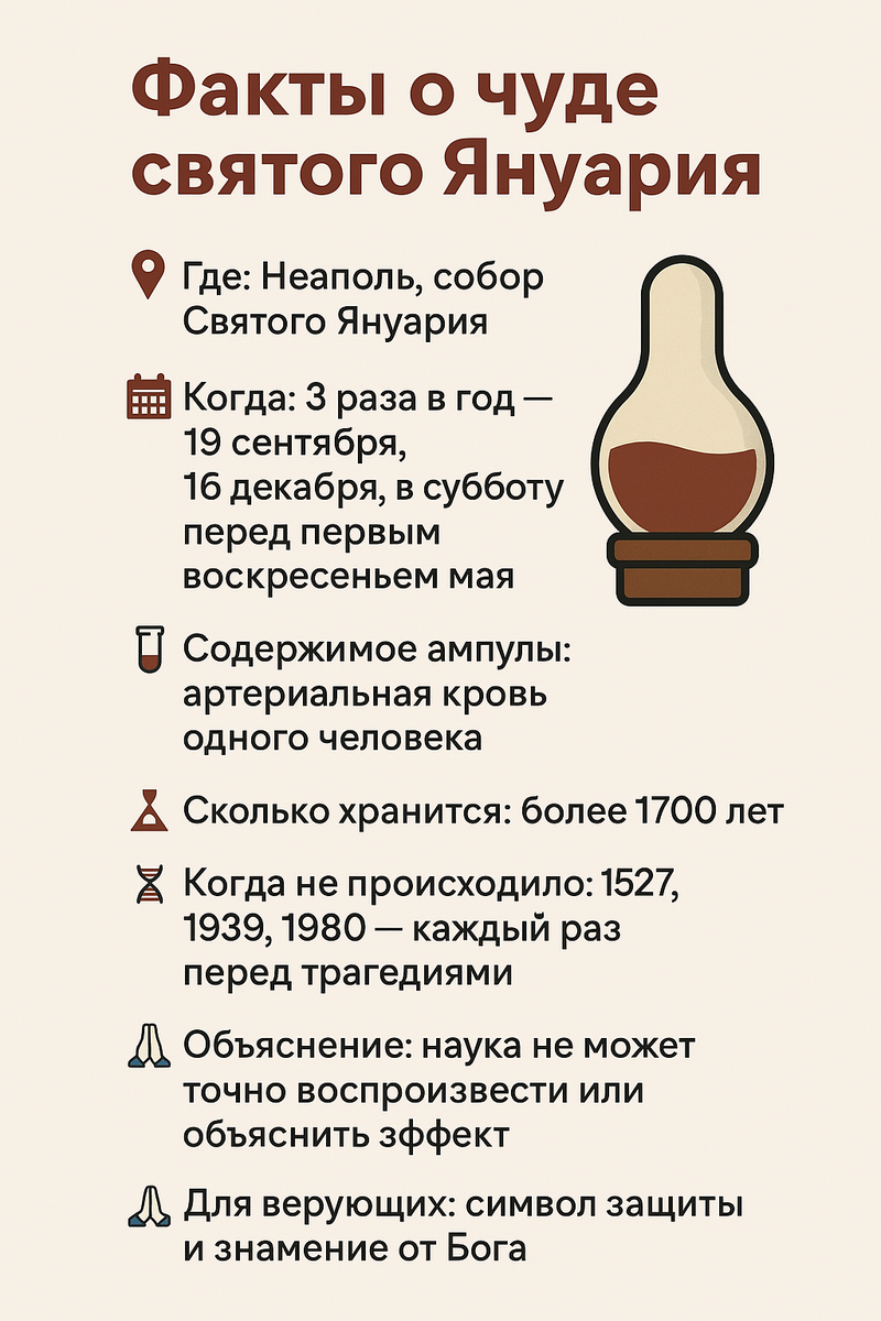 Факты о чуде святого Януария
